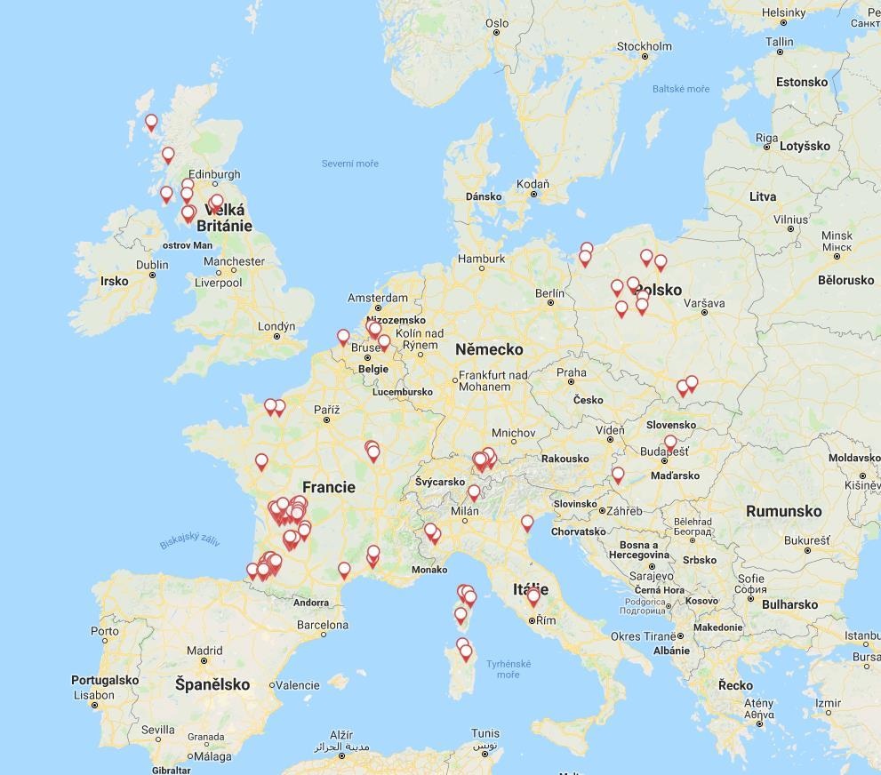 Ohniska TBC skotu v Evropě Ohniska TBC (celkem 144) skotu v Evropě 2017 (ADNS Animal Disease Notification System) Členské státy úředně prosté TBC v roce 2016 dle rozhodnutí Komise (ES) č.