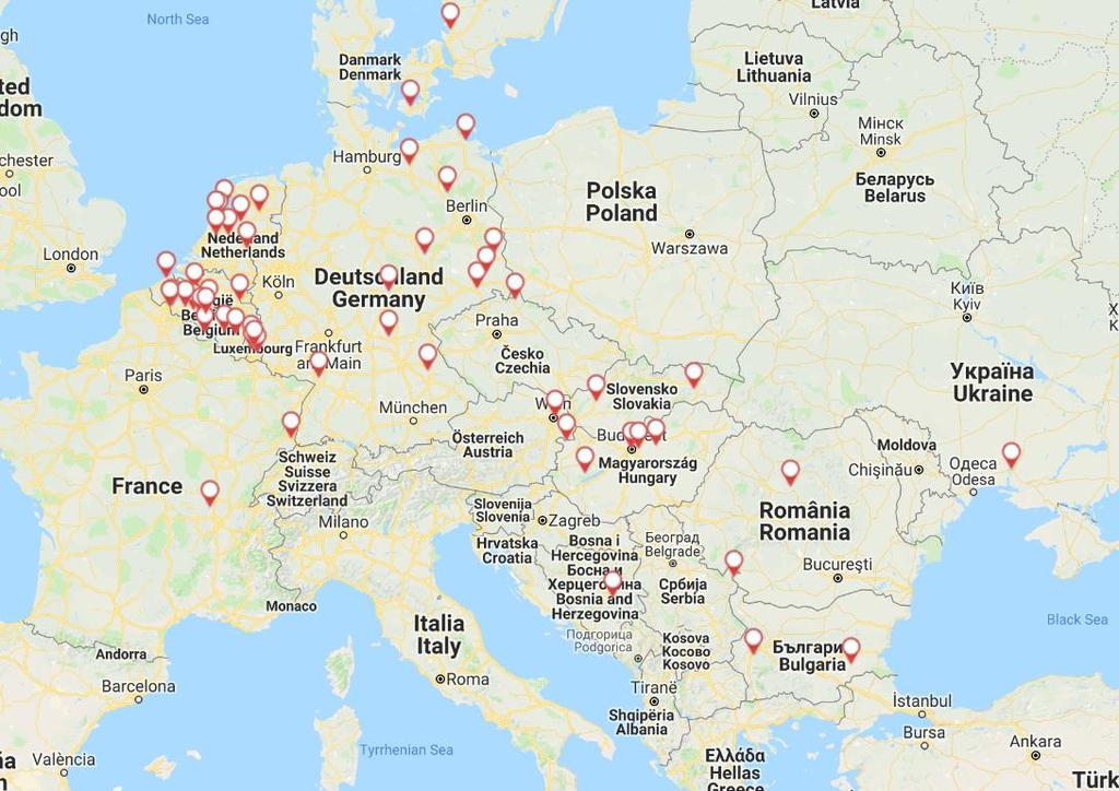 Ohniska HPAI u ptáků chovaných v zajetí v roce 2017 (zdroj ADNS) Případy HPAI u