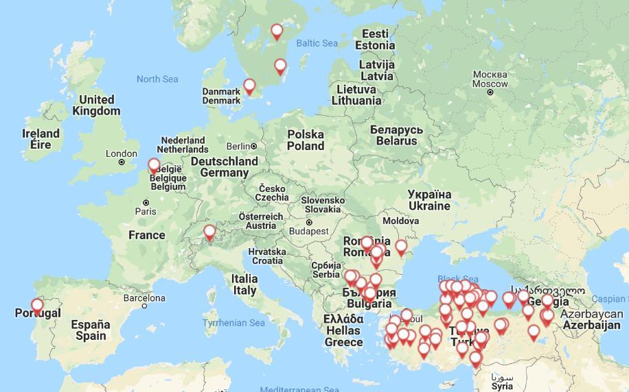 choroby v Evropě a ve světě v roce 2017 V roce 2017 se v Evropě vyskytlo celkem 87 ohnisek NCD a to především v Turecku (64 ohnisek), ale i ve Francii (1 ohnisko), Bulharsku (8 ohnisek), Švédsku (3