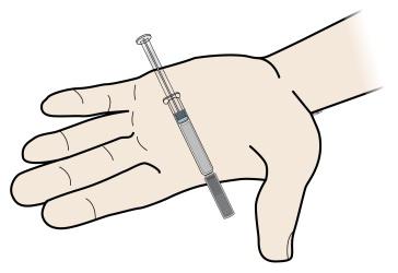 Nesnímejte z předplněné injekční stříkačky šedý kryt jehly, dokud nejste připraveni si injekci podat.