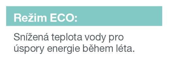 Omezení režimu ECO umožňuje úspory energie během léta také chrání pracovní plášť