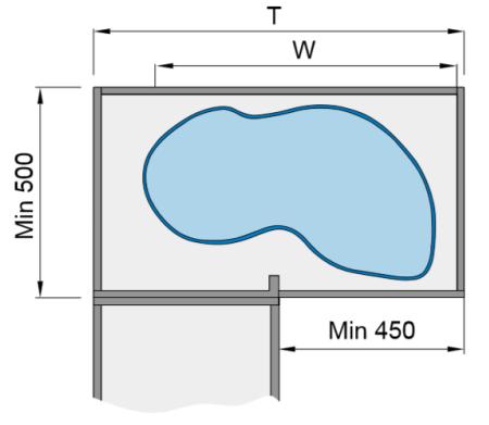 475mm, Nosnosť: 30 kg Ľavé otváranie Pravé