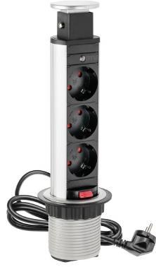 Obsahuje: - dve čierne sieťové zásuvky 2P+T na 230V/16A, - kovový kryt