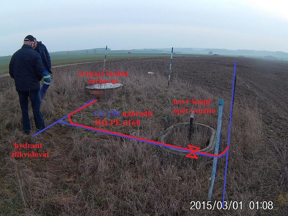 Kalník K702 1. hloubení jámy 2,5 x 6 x 2,5 m, objem 37,5m 3 2. demontáž a likvidace potrubí OC150 dl. 7m, 2ks armatur, hydrantu 3. demontáž a likvidace hydrantového a šoupátkového poklopu 4.