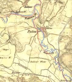 Analýza historických změn hydrografické sítě Podklad - Mapa II. Voj.