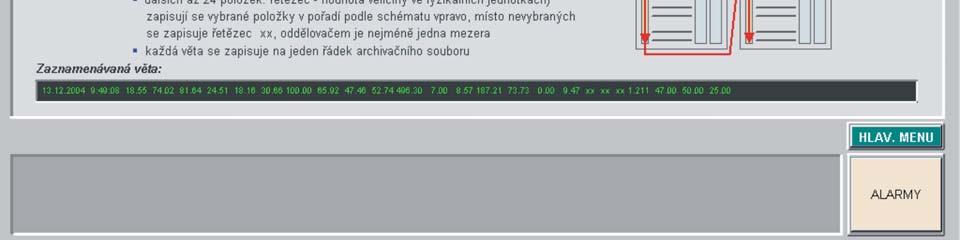 Pokud po vypnutí archivace nezměníme jméno archivačního souboru, pokračuje po opětovném zapnutí záznam dál za dosud zapsaná data. Znakový soubor lze snadno importovat do Excelu a dále zpracovávat.