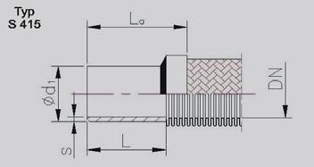 Nátrubek pro řezný kroužek lehká řada dle DIN 2353 Tube socked for cutting ring union according to DIN 2353 Přivařovací nátrubek s podélným svarem Weld-end socket with longitudinal seam Přivařovací