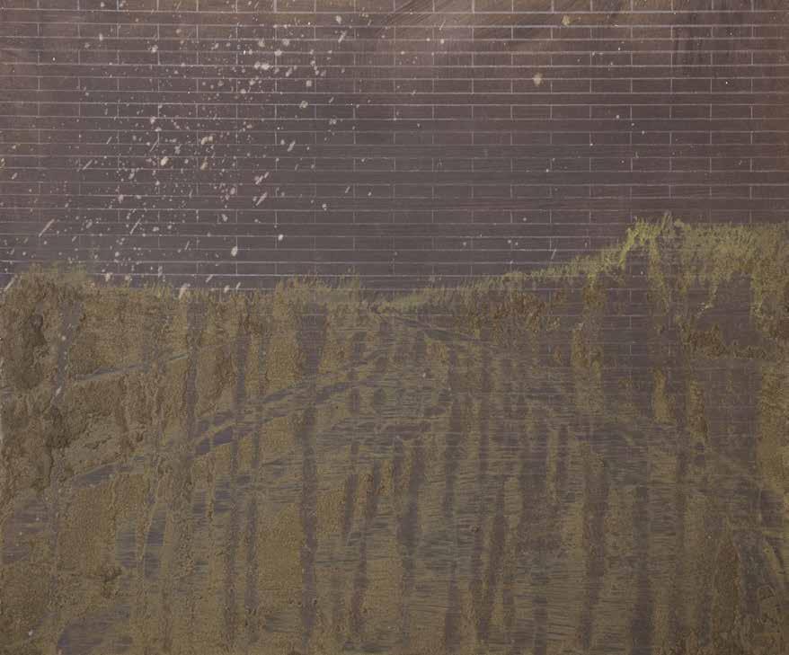 Skrz zeď / Through the wall, 2015 2016, kombinovaná technika, sololit / mixed media on hardboard, 50 60