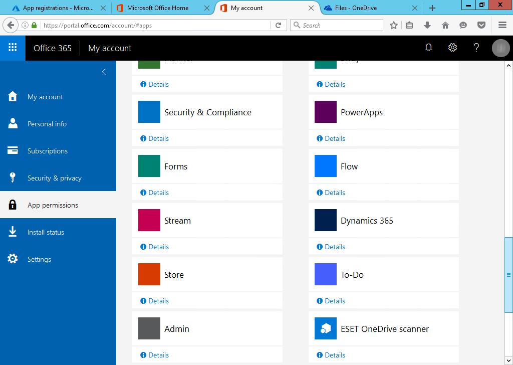 Prostřednictvím OneDrive kontroly prováděné produktem ESET File Security můžete zkontrolovat všechny soubory, které mají uživatelé uloženy na OneDrive for Business.