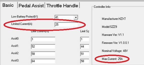 Chcete-li načíst nastavení pro danou stránku, musíte kliknout na každé ze tří oddělených stránek (BASIC \ PEDAL ASSIST \ THROTTLE HANDLE) Před jakoukoli změnou doporučujeme nastavení ofotit nebo