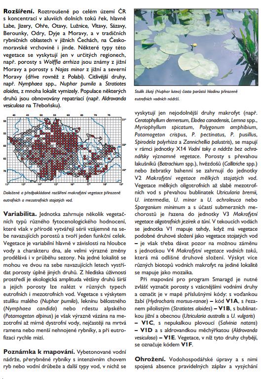 informace o vegetační charakteristice,