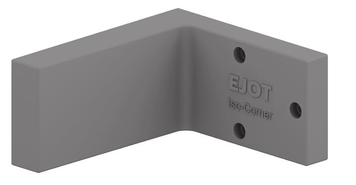 EJOT Iso-Corner Spolehlivý prvek pro upevnění na zateplené fasády Popis výrobku EJOT Iso-Corner je montážní úhelník z polyuretanové tvrzené pěny pro plánované upevnění prvků na fasádách s ETICS.