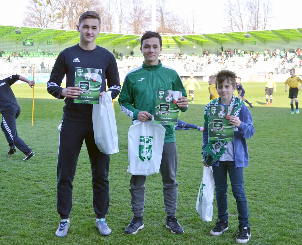 Mládež NEJLEPŠÍ HRÁČI MĚSÍCE BŘEZNA David Dawid za dorost, Roman Fukala za žáky a Alex Gríger za přípravky to jsou nejlepší mládežničtí hráči za měsíc březen.