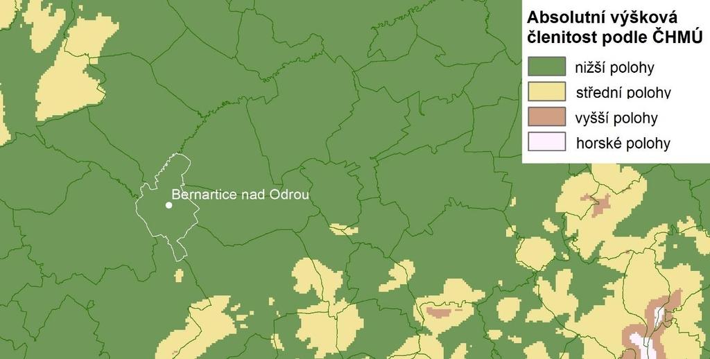 Obr. 5: Absolutní výšková členitost Zdroj: vlastní tvorba, podkladová data: Digitální model terénu dostupný na: http://www.gisat.