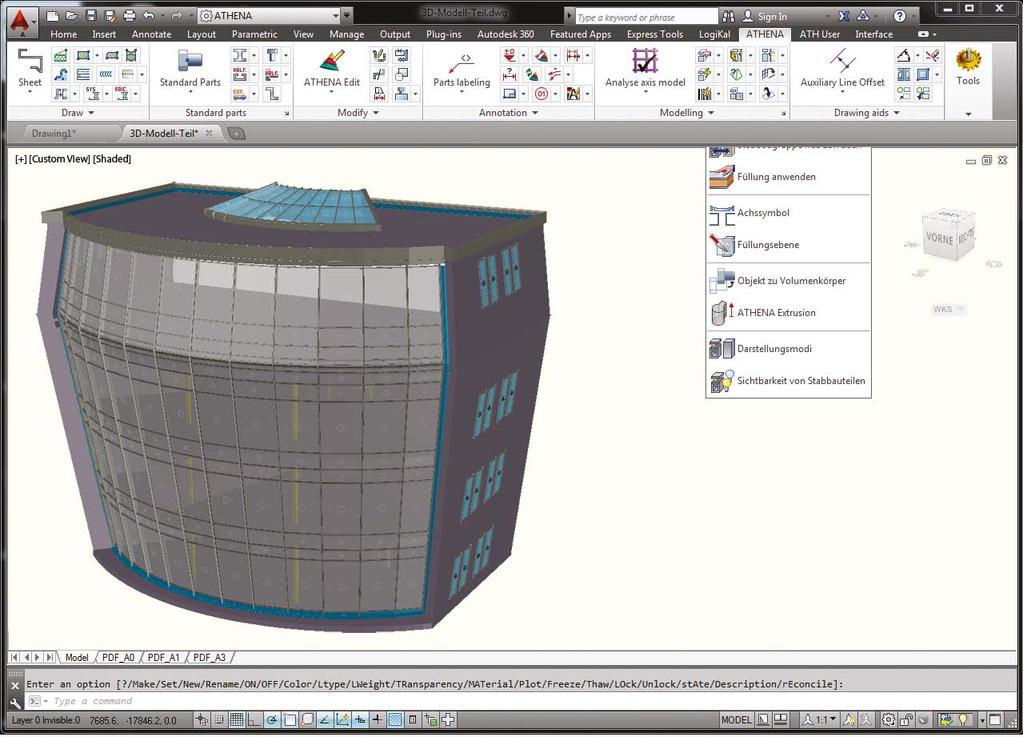 Konstrukční mohou mohou být umístěny na 3D profilech být umístěny jednotlivěsamostatně nebo podlenebo předem definovanév rastru. Prvky jsou také umístěny ho rastru na 3D konstrukční profilech.