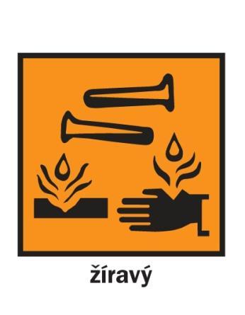 Klasifikace Původní dle chemického zákona Výstražný symbol nebezpečnosti Dle ES 1272/2008 Výstražný symbol nebezpečnosti Standardní věty specifické rizikovosti R věty R34 Způsobuje poleptání