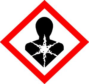 Výstražné symboly nebezpečnosti dle CLP Třídy nebezpečnosti: Akutní toxicita Žíravost / dráždivost pro kůži Vážné poškození očí /oční dráždivost Senzibilizace dýchacích orgánů /