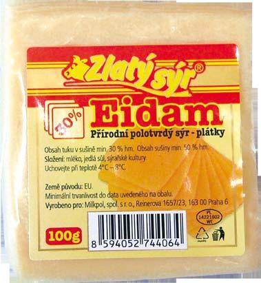 Eidam 30% plátky 100g