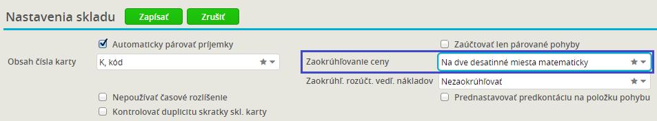 SKLAD Kontrolovať duplicitu skladovej karty kontrola sa vykonáva pri pridávaní novej skladovej karty.