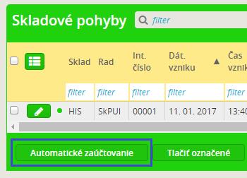 Skladové pohyby 4. Systémová konštanta Predkontácia sa nastavuje pre každú špecifikáciu skladového pohybu zvlášť.