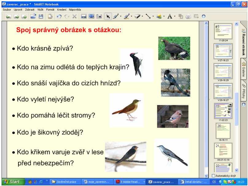 Galerie SMART Notebooku obsahuje také