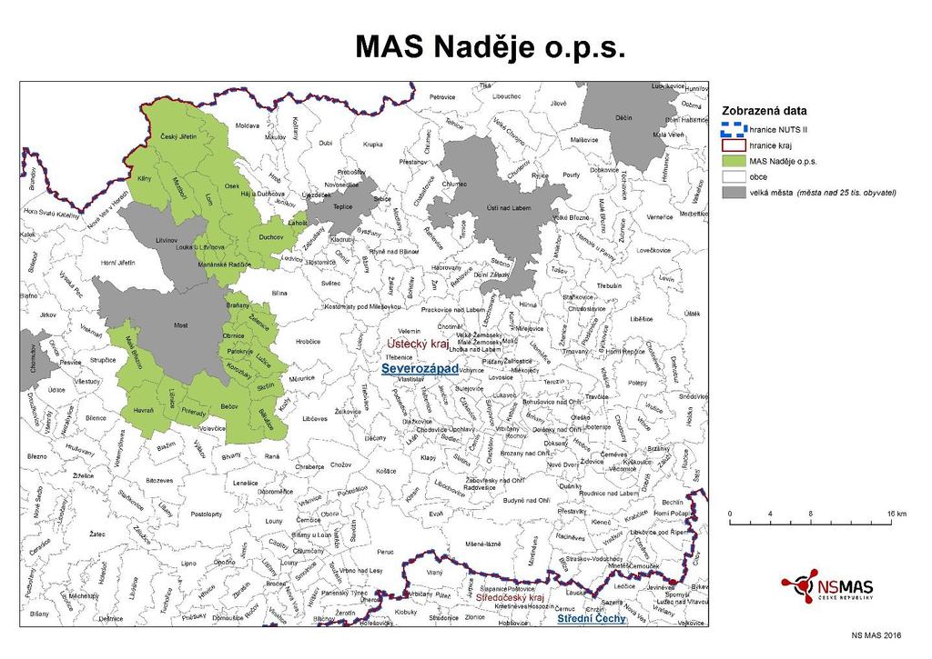 Územní působnost Společnosti Do území působnosti Společnosti patřilo v roce 2016 22 obcí, jejichž zastupitelstva schválila usnesení o působení Společnosti na jejich území a zavázala se ke spolupráci