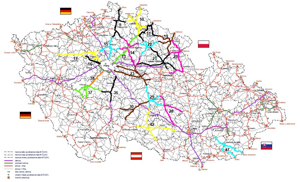 V roce 2015 vyhlásilo MD ČR VZ na 21 Oblastí údržby pro období do 30. 9. 2019.