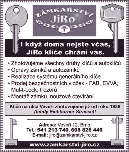 Seženete je též zdarma na níže uvedených odběrních místech. Kdyby už byly rozebrány, volejte tel. číslo: 777 122 009 (Martin). OD Vágner, Česká 151/16. Air cafe, Zelný trh 8.