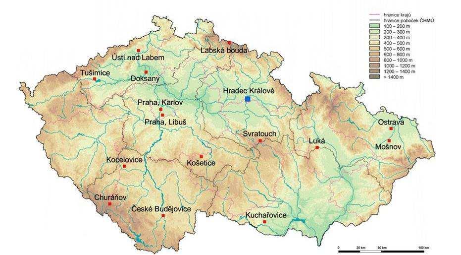 Kapitola 2 Radiační síť v ČR uvedeno na obr. č. 1.