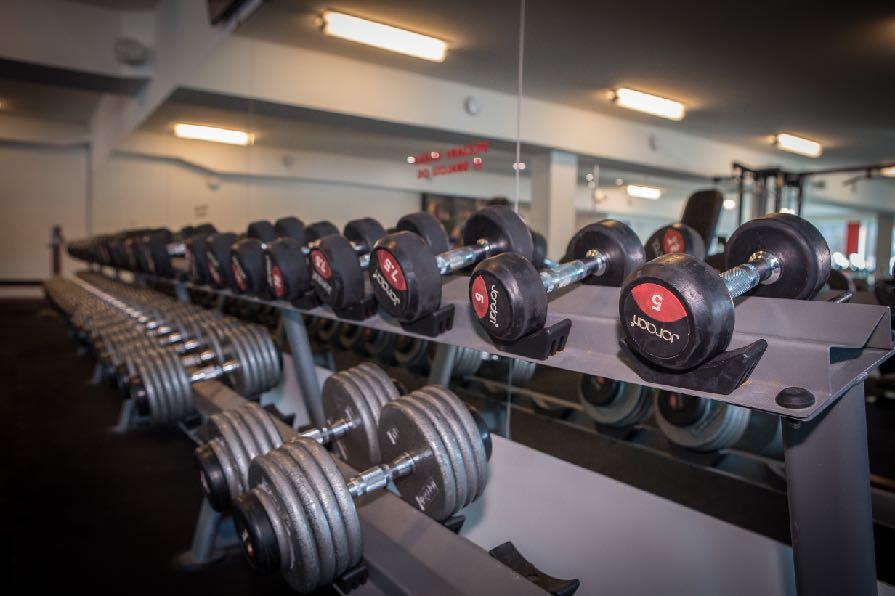 Fitness a cvičební sál Fitness centrum o rozloze 400 m2 s kapacitou 60 osob, je rozloženo 4 zóny - činková zóna, free weights zóna vybavená stroji HBP, fitness zóna vybavená stroji IMPULSE a kardio