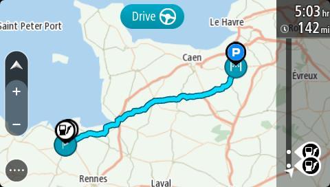 Poznámka: Trasy můžete exportovat jako soubory GPX, ukládat je na paměťovou kartu a sdílet s ostatními. Navigace pomocí trasy Můžete importovat trasy do svého TomTom Rider pomocí aplikace MyDrive.
