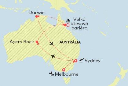 Austrália - letecký okruh Najmenší kontinent našej planéty je nesmierne rôznorodý kúsok nášho sveta.