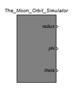 4 Simulace a její zapojení 4.3 Simulace měsíce I když simulace oběhu Měsíce kolem Země nebyla cílem této práce, byl navržen speciální blok The_Moon_Orbit_Simulator, který jeho oběh modeluje.