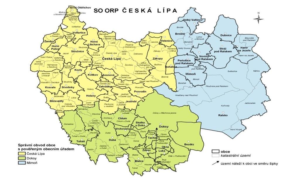 3. Analytická část 3.1. Obecná část analýzy 3.1.1. Základní informace o řešeném území Projekt MAP Českolipsko pokrývá celé území ORP Česká Lípa.