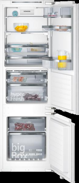 2 lehce výsuvné přihrádky hyperfresh Box na teleskopických výsuvech udržé ovoce azeleninu déle čerstvé. Elektronická regulace teploty: jednoduše a přehledně nastavíte požadovanou teplotu.