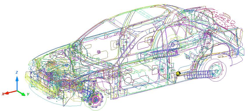 Následně byl pro bariéry nadefinován kontakt, který umožňuje vzájemné silové působení s uzly narážejícího automobilu, viz obrázek 6 níže.