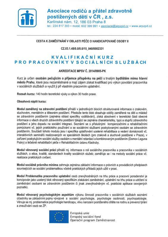 kvalifikační kurzy pro