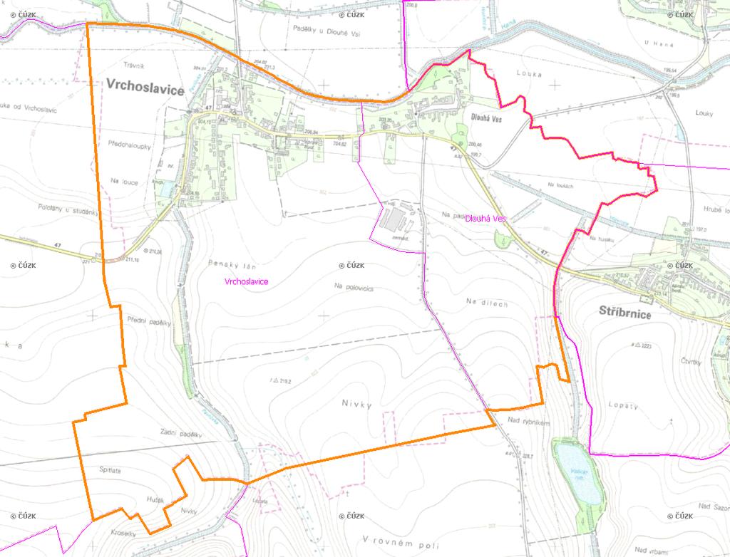 A. NÁZEV OBCE Název části obce (ZSJ): Vrchoslavice Mapa A: Území obce Přehledová mapka