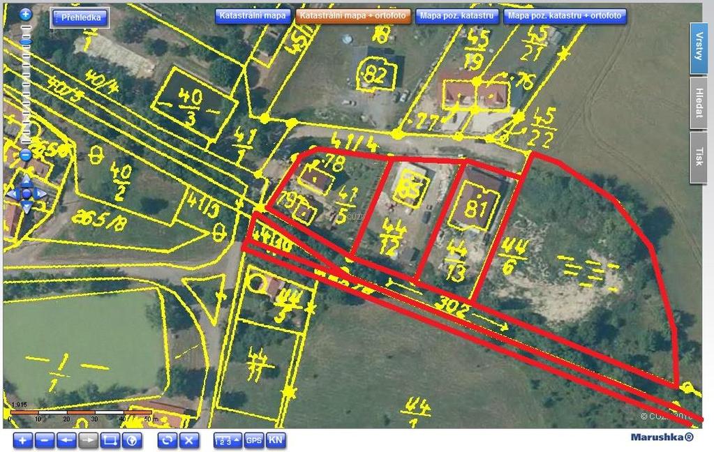 8/9/12 Příklad parcel katastru nemovitostí různých