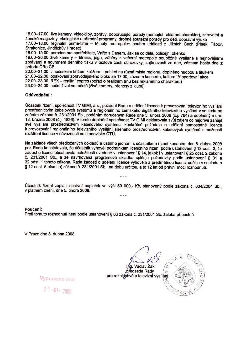 15.00-17.00 live kamery, videoklipy, zprávy, doporučujíc!