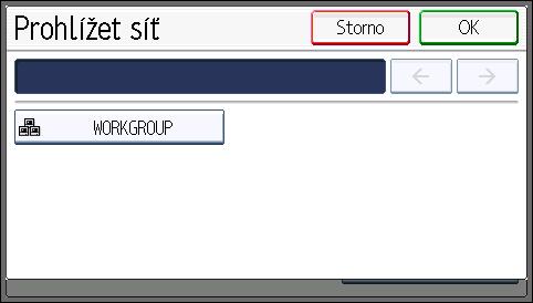 Základní postup při použití funkce skenování do složky Stisknutím položky [O jednu úroveň výše] můžete přepínat úrovně. 4. Vyberte složku, kterou chcete zaregistrovat. 5. Čtyřikrát stiskněte [OK].