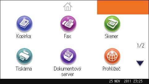 2. Začínáme Jak používat [Výchozí obrazovku] Na [domovské] obrazovce se zobrazují ikony jednotlivých funkcí.