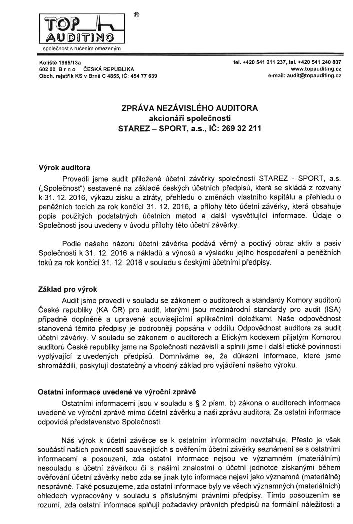 Zpráva auditora 62