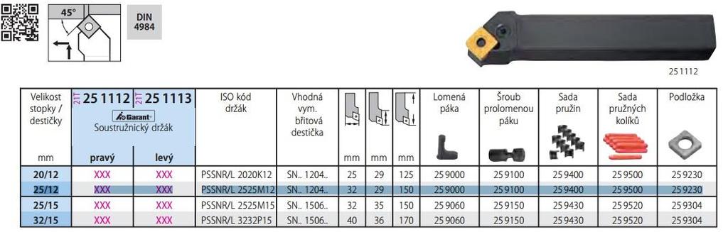 PŘÍLOHA 2 (4/8) NÁSTROJE Soustružnický