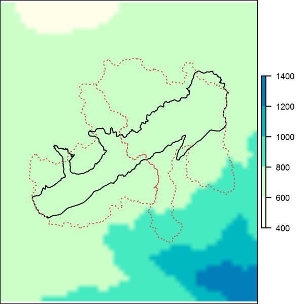 Znázorňují vliv nadmořské výšky na průměrné roční srážkové úhrny za období 1981 2010 na území HGR 2212.