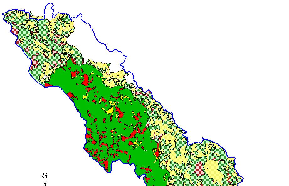 Národní park je rozdělen do tří zón (obr. 5): I.