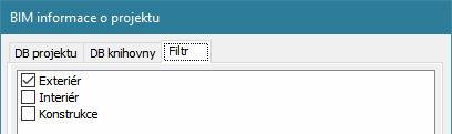 Je-li filtr zapnut (ikona bude ), v seznamech materiálů a skladeb se zobrazí jen ty materiály a skladby, jejichž štítky odpovídají nastavenému filtru.