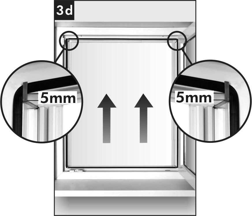 Důležité: mezi oknem a zavěšovacím háčkem je nutné nechat mezeru 5mm,