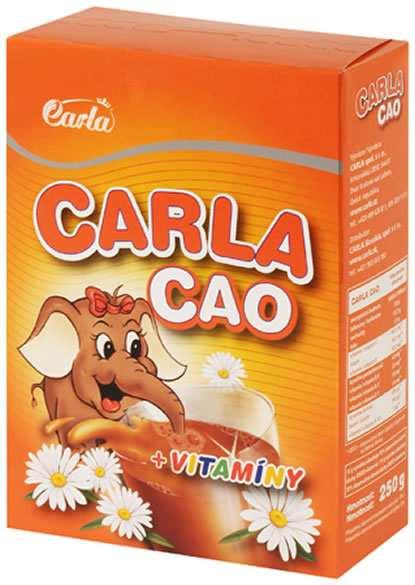 Tabulka č.35: Údaje k produktu Carla Cao firmy Carla Carla spol. s r. o. Název Carla Cao Výživové tvrzení + vitamíny Vitamín C 60 mg, 100%DDD niacin 18 mg, 100%DDD Vitamín E 10 mg, 100%DDD Kys.