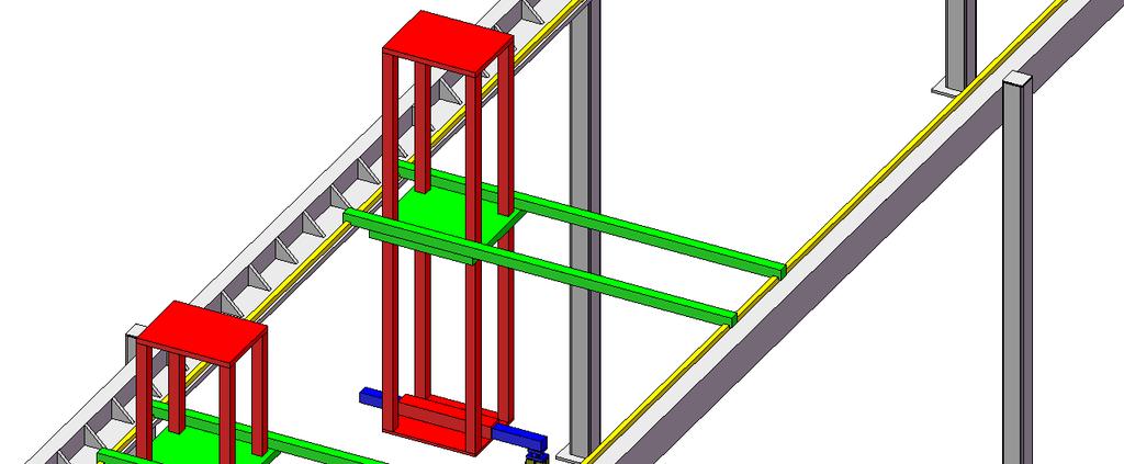 3.1 Podvěsný manipulátor s lineárním vertikálním posuvem Jedná se o kartézský manipulátor typu TTT. Všechny hlavní pohyby vozíků jsou lineární. U vozíku č.